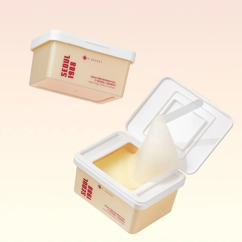 Pads Exfoliants C-Retinal & Bambou Séoul 1988 – Texture Affinée & Pores Resserrés (60 pads)
